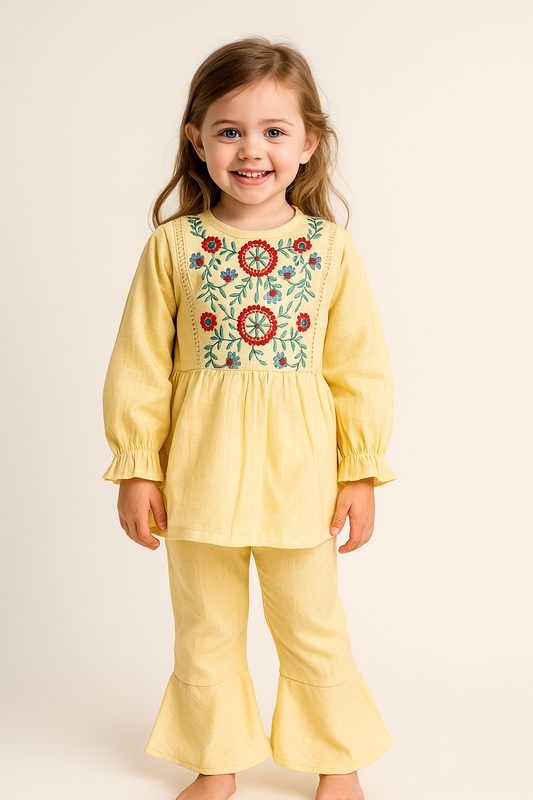 Cotton Embroidery Cord Set 1040 Yellow