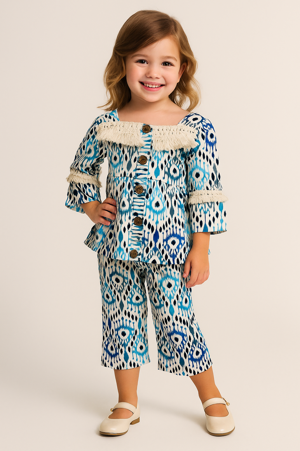 Cotton Embroidery Cord Set 1048 Blue