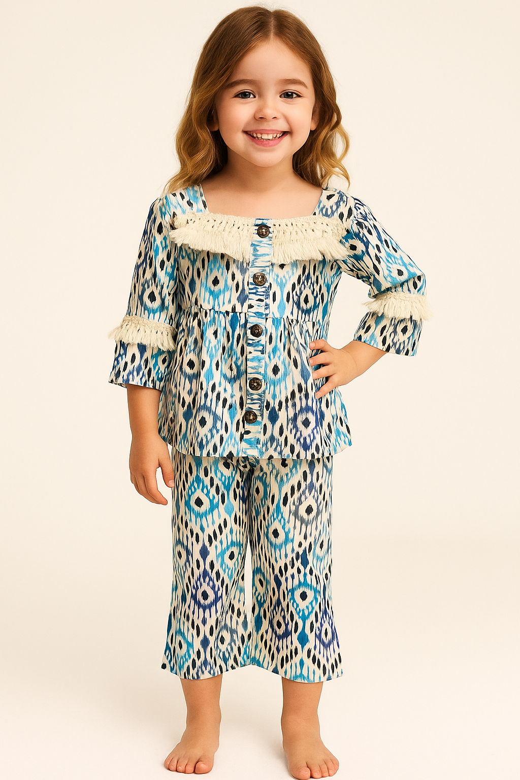 Cotton Embroidery Cord Set 1048 Blue