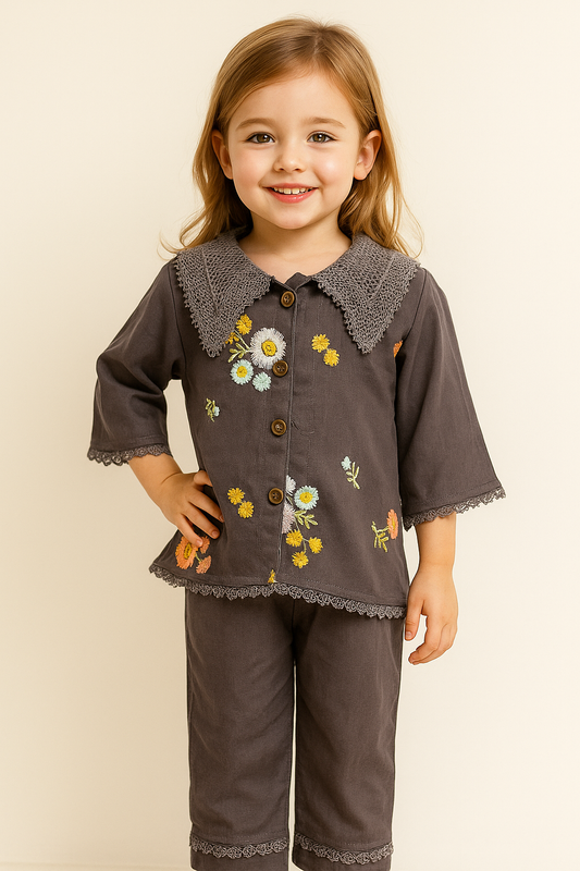 Cotton Embroidery Cord Set 1050 Grey