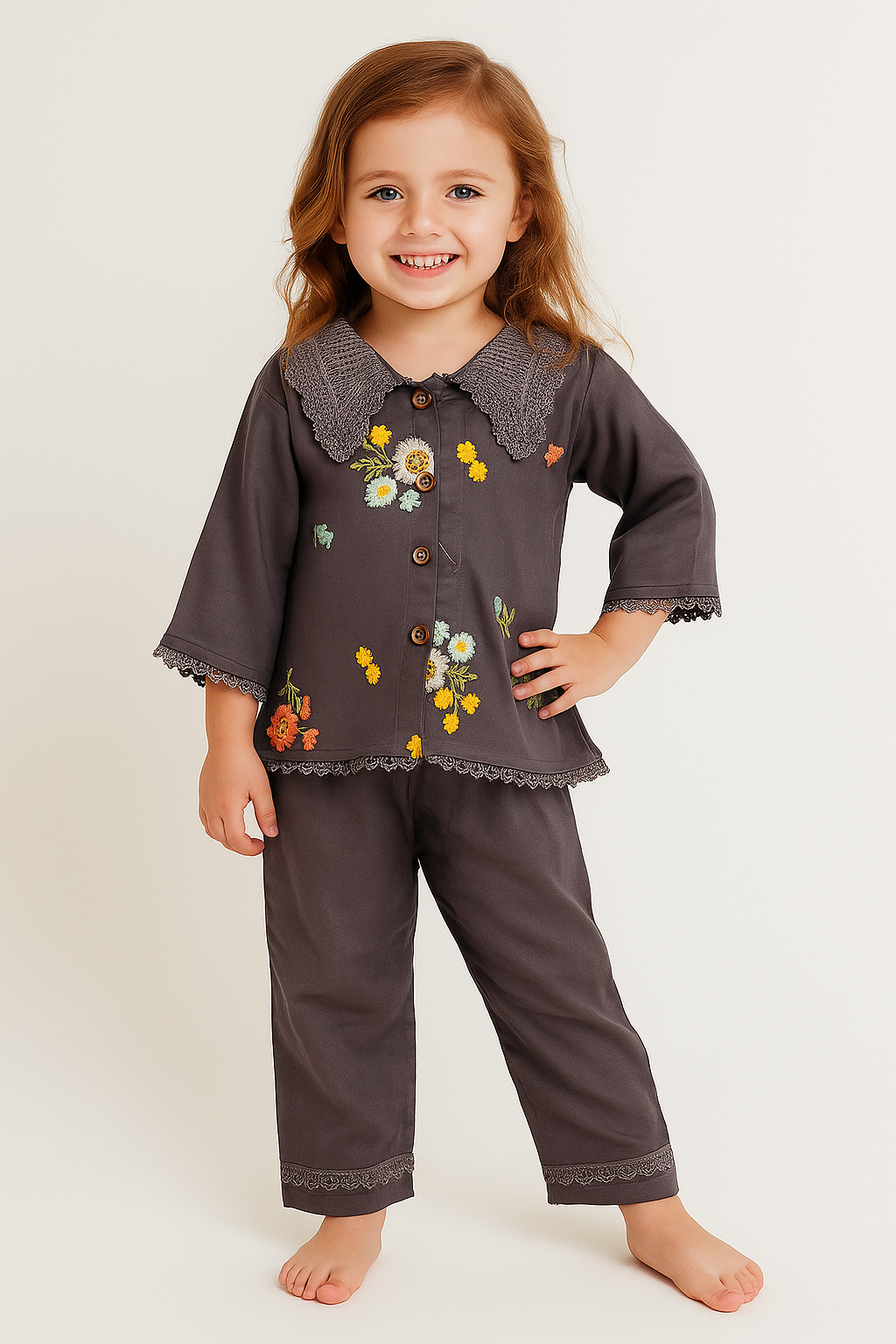 Cotton Embroidery Cord Set 1050 Grey