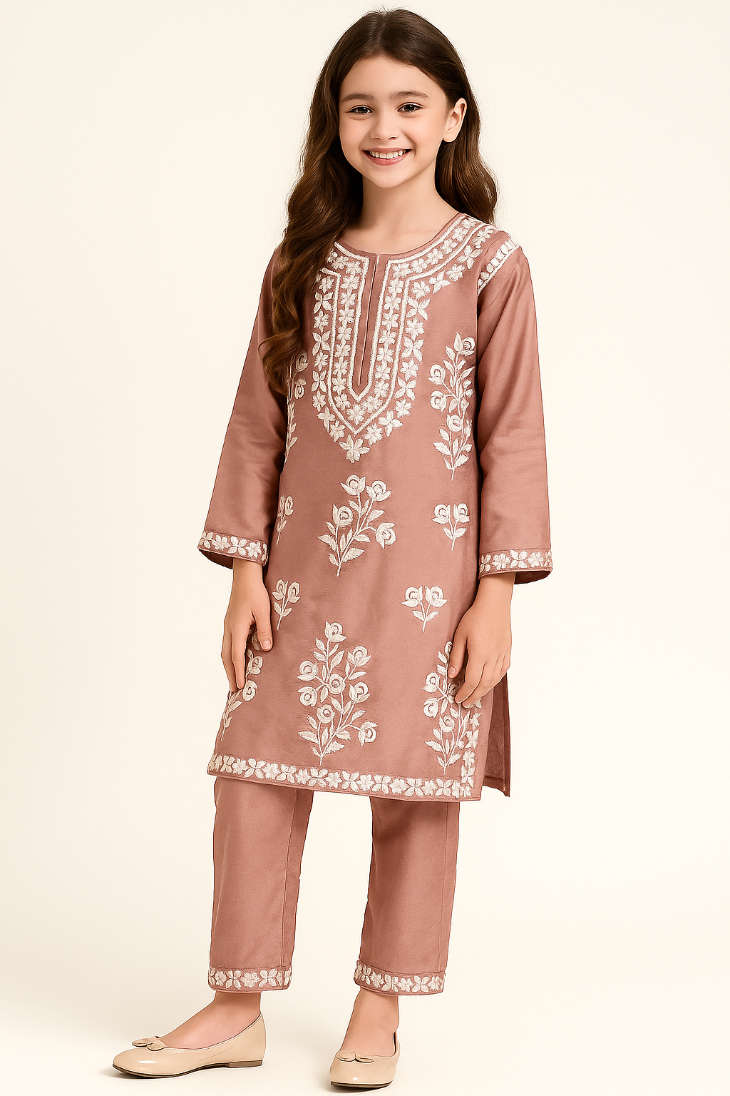 Cotton Embroidery Kurti Set 1297 Dust