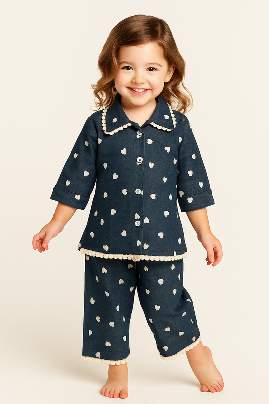 Cotton Printed Cord set 1051 Blue