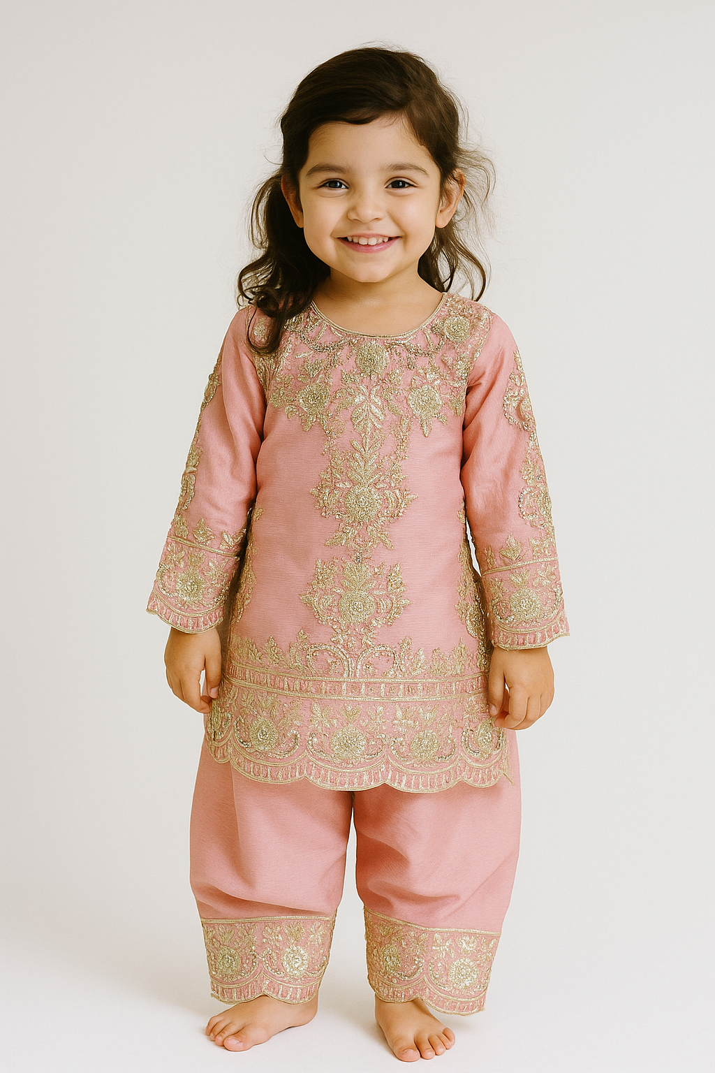 Georgette Hand Work Farshi Set 1603 Pink