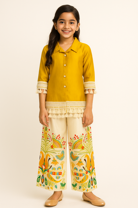 Cotton Printed Cord Set 4014 Yellow