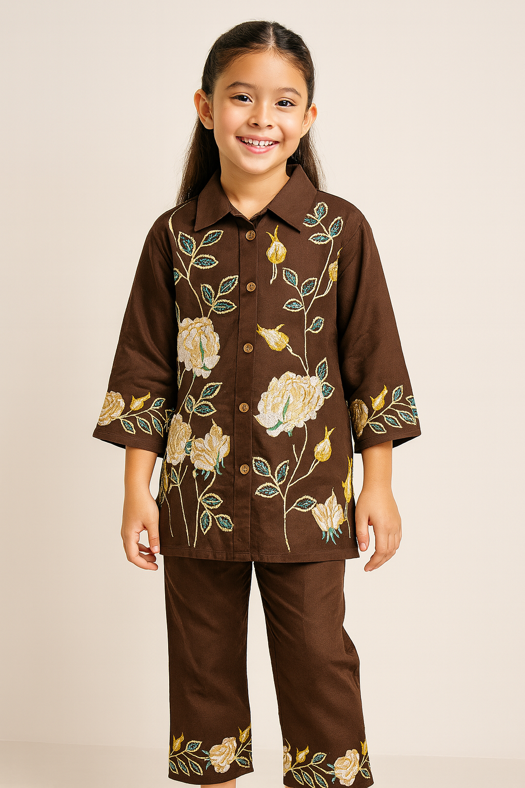 Cotton Embroidery Cord Set 1320 Brown