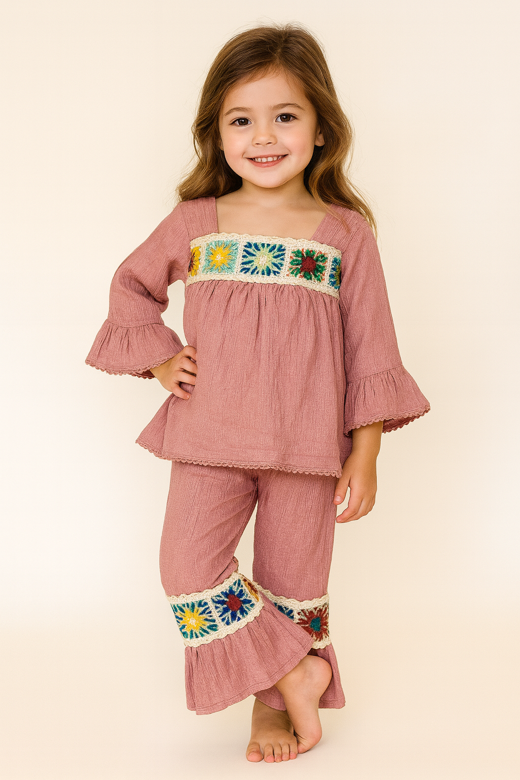 Cotton Embroidery Cord set 1064 Pink