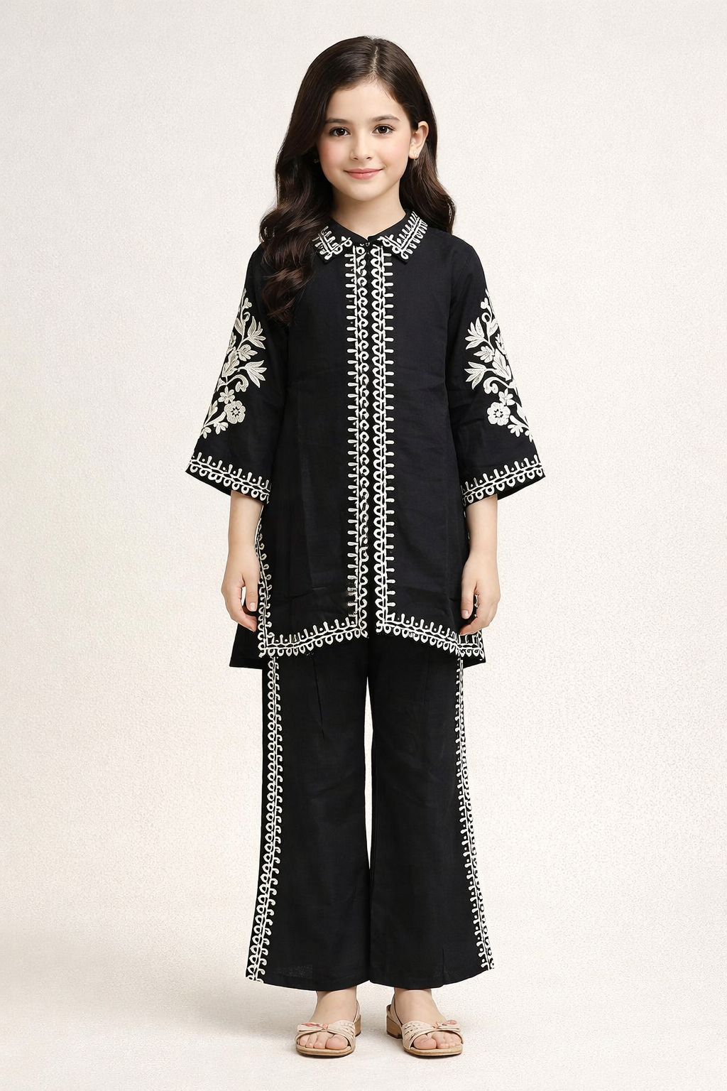 Cotton Embroidery Cord Set 1324 Black