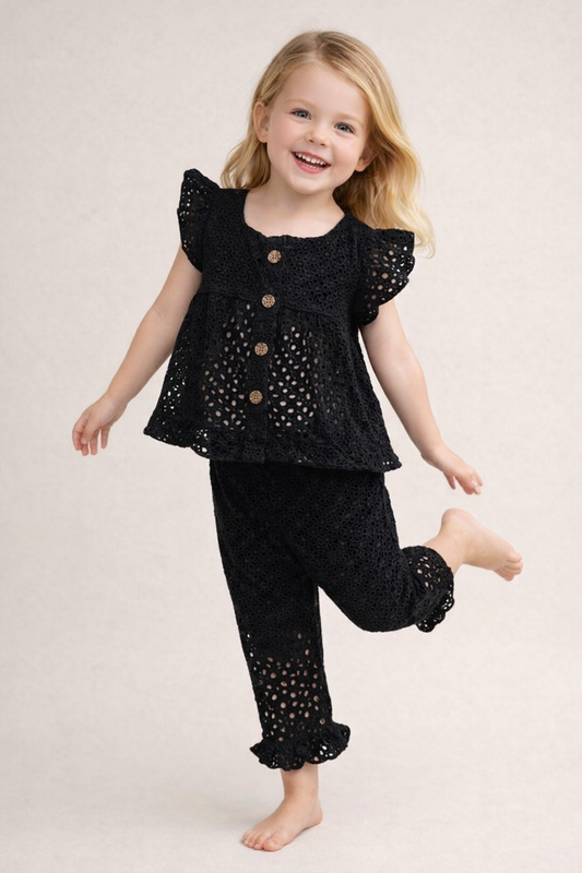 Cotton crochet Work Cord Set 1067 Black