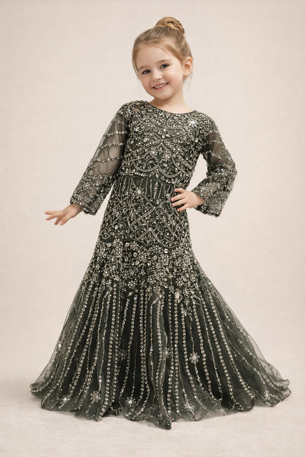 Georgette Fish Cut Lehenga 3824 Green