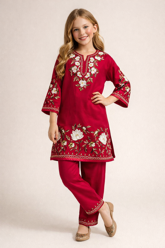 Cotton Embroidery Kurti Set 1339 Rani