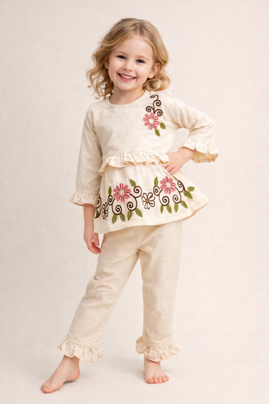 Cotton Embroidery Cord Set 1071 Cream