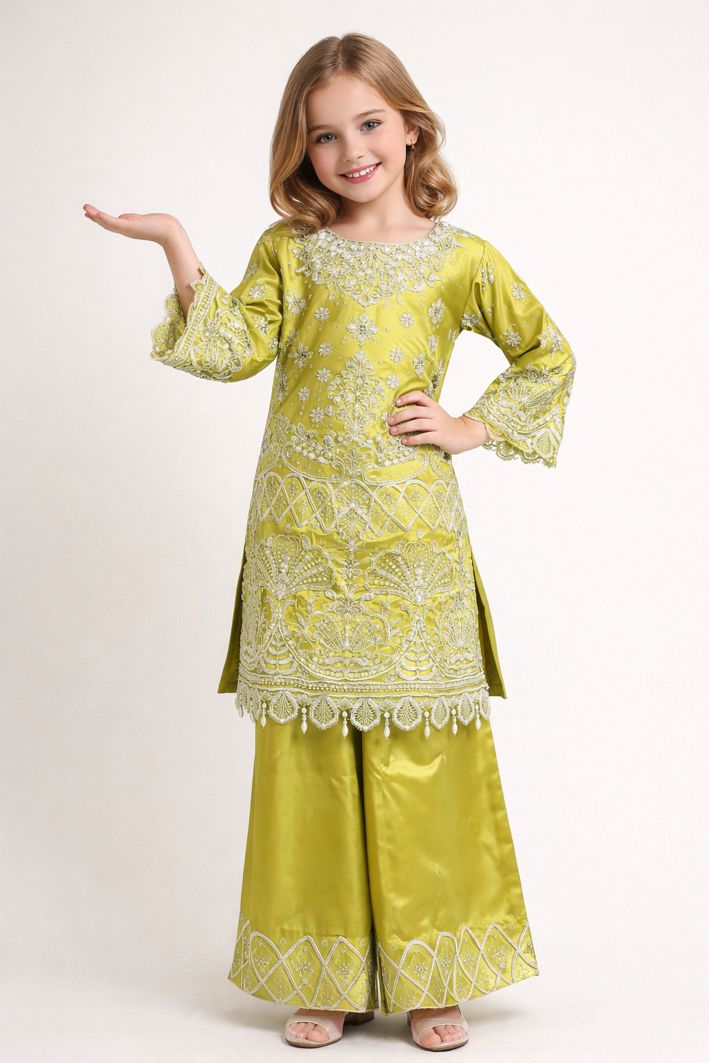 Georgette Embroidery Plazo Set 4739 Yellow
