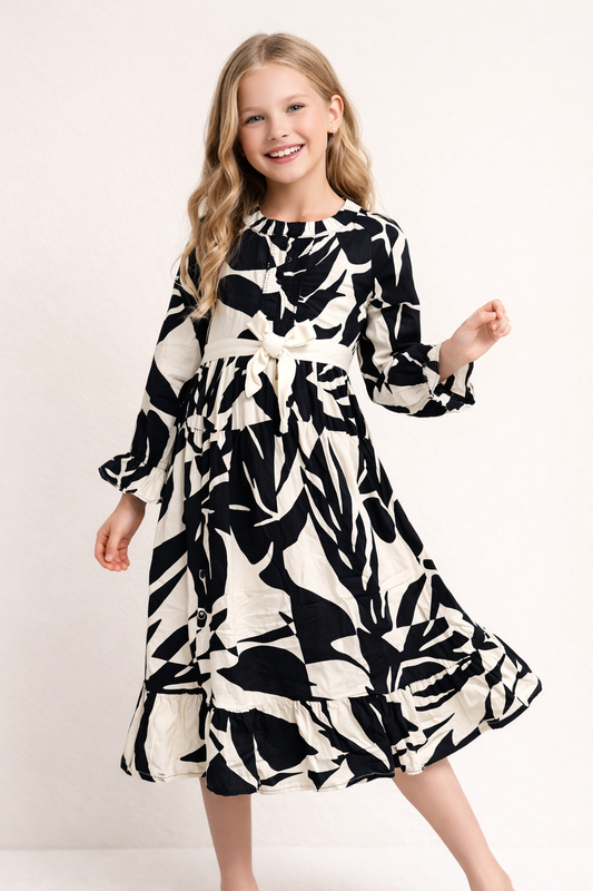 Cotton Printed Frock 1126 Black