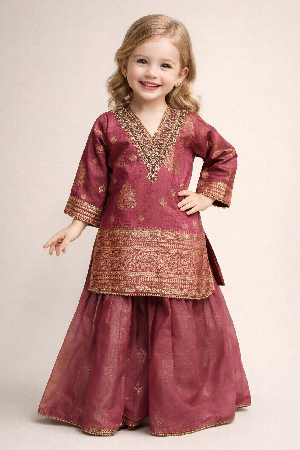 Georgette Printed Plazo Set 1637 Red
