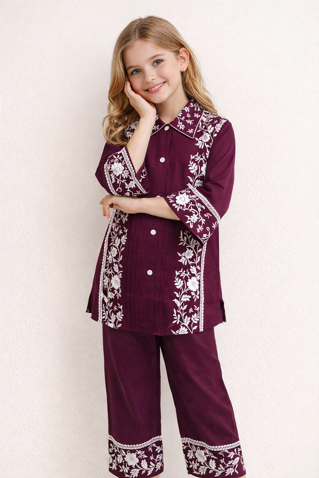 Cotton Embroidery Cord Set 1401 Purple