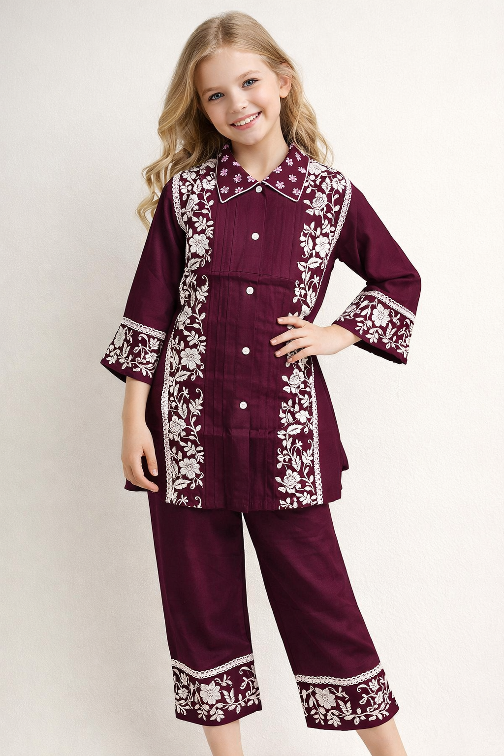 Cotton Embroidery Cord Set 1401 Purple