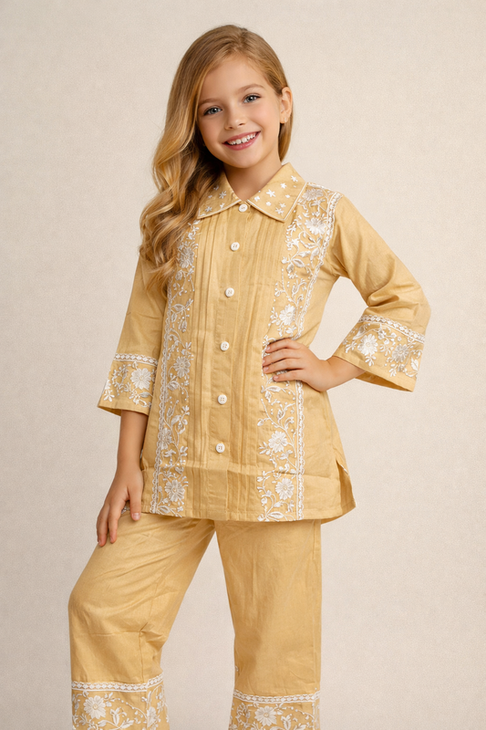 Cotton Embroidery Cord Set 1413 Beige