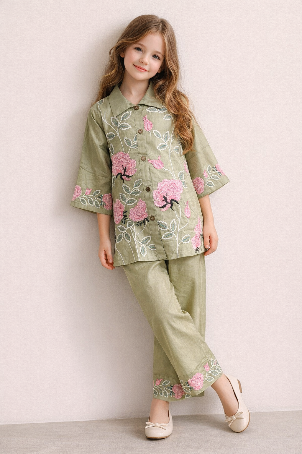 Cotton Embroidery Cord Set 1418 Green