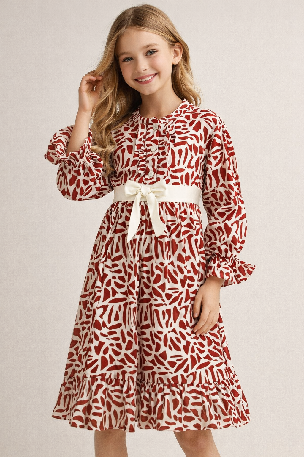 Cotton Printed Frock 1131 Pink