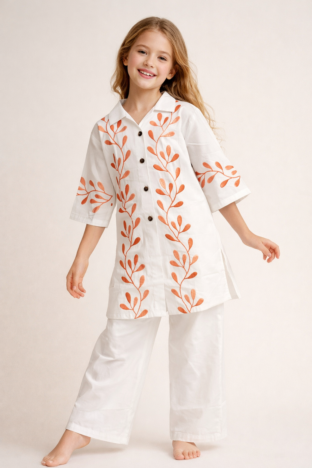 Cotton Embroidery Cord Set 1434 White