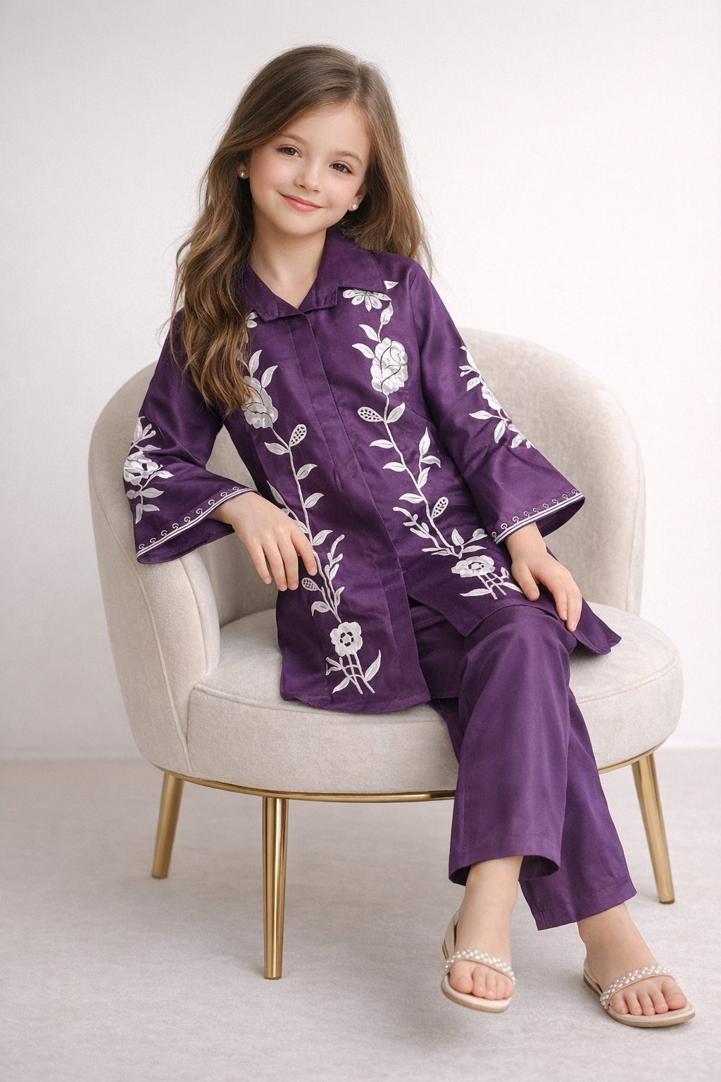 Cotton Embroidery Cord Set 1436 Purple