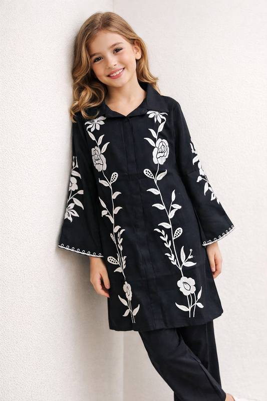 Cotton Embroidery Cord Set 1437 Black