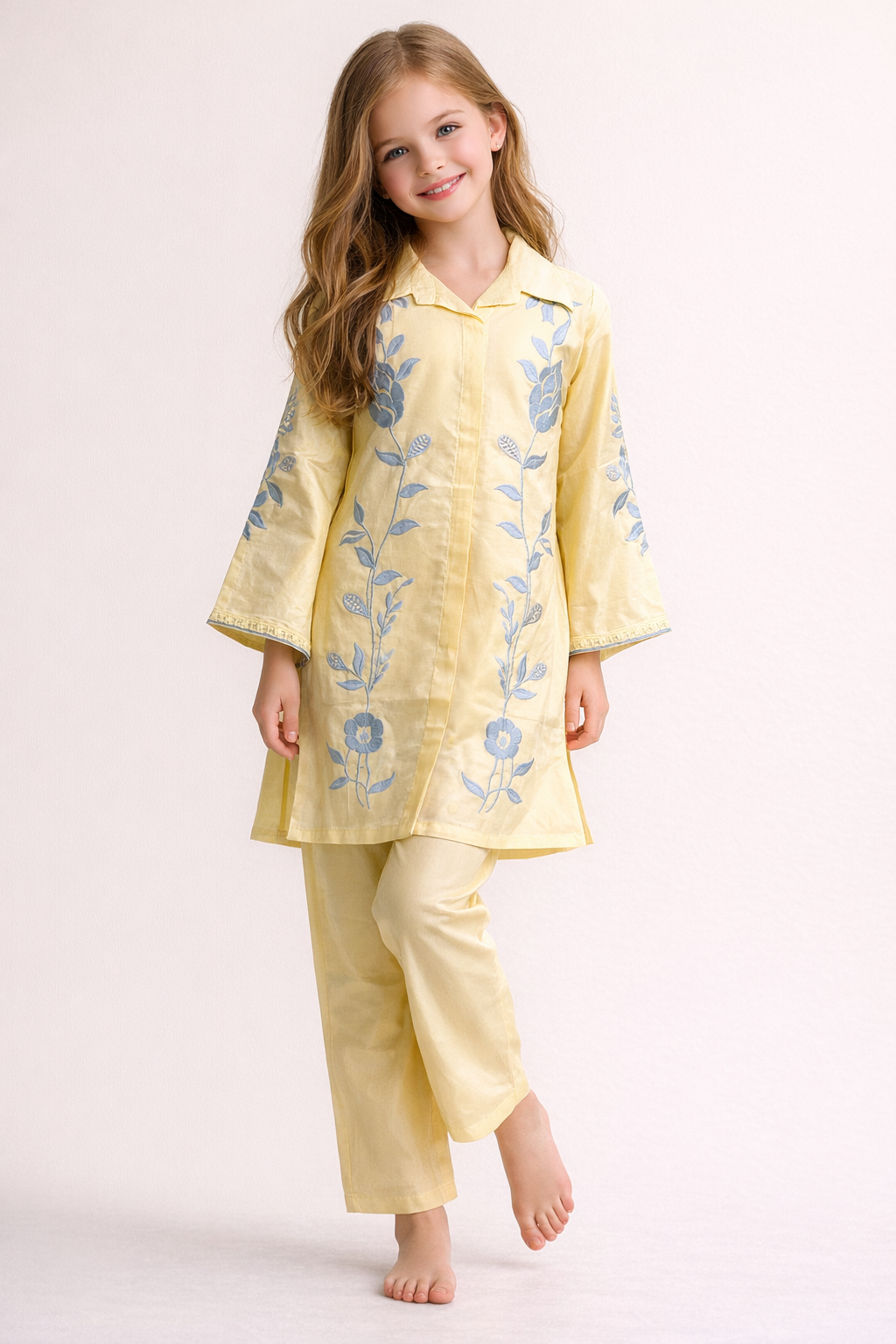 Cotton Embroidery Cord Set 1454 Yellow