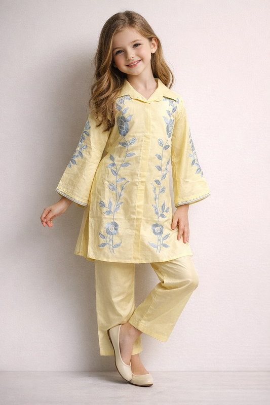 Cotton Embroidery Cord Set 1454 Yellow