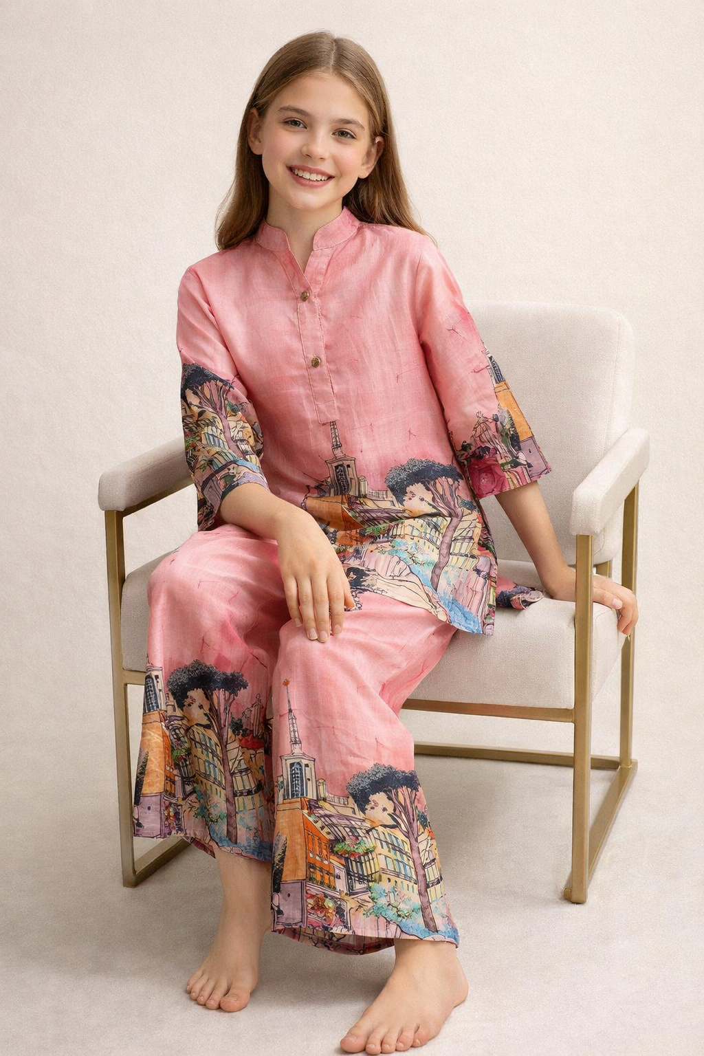 Cotton Printed Plazo Set 1942 PInk