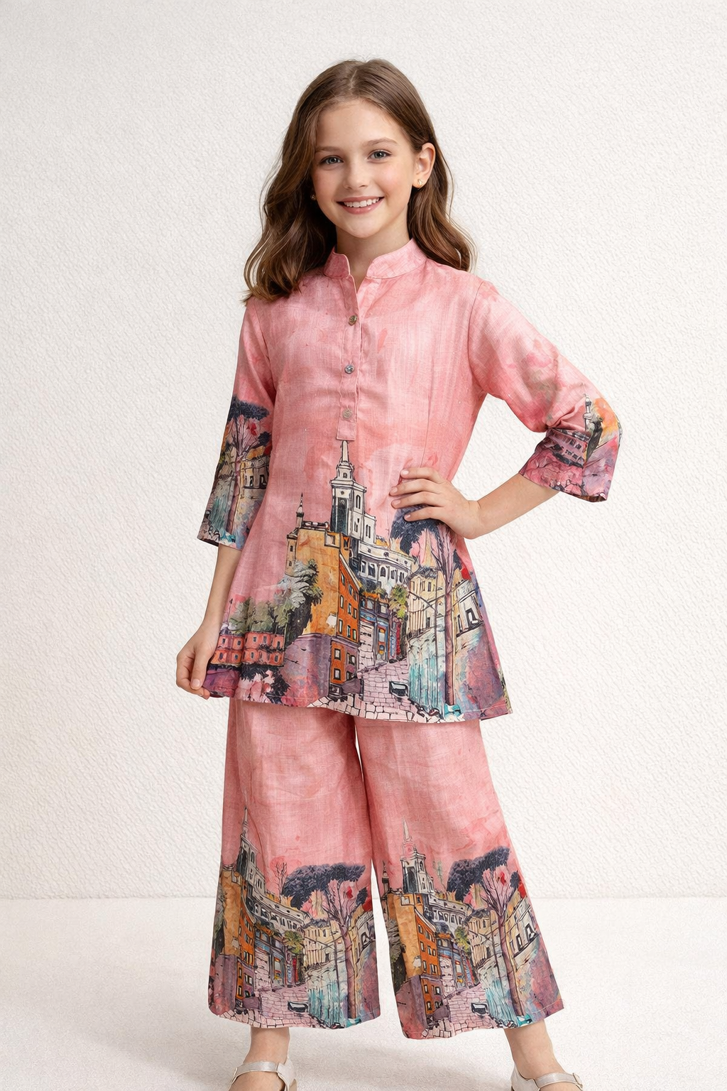 Cotton Printed Plazo Set 1942 PInk