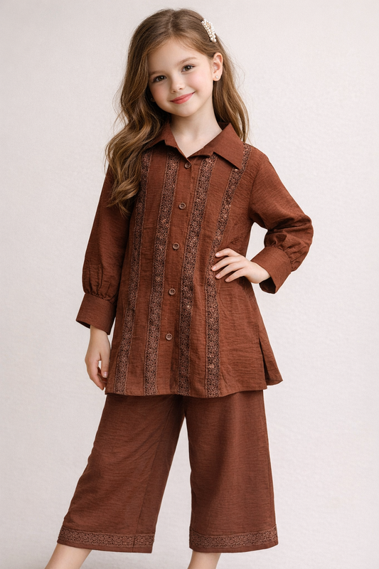 Cotton Embroidery Cord Set 1492 Brown