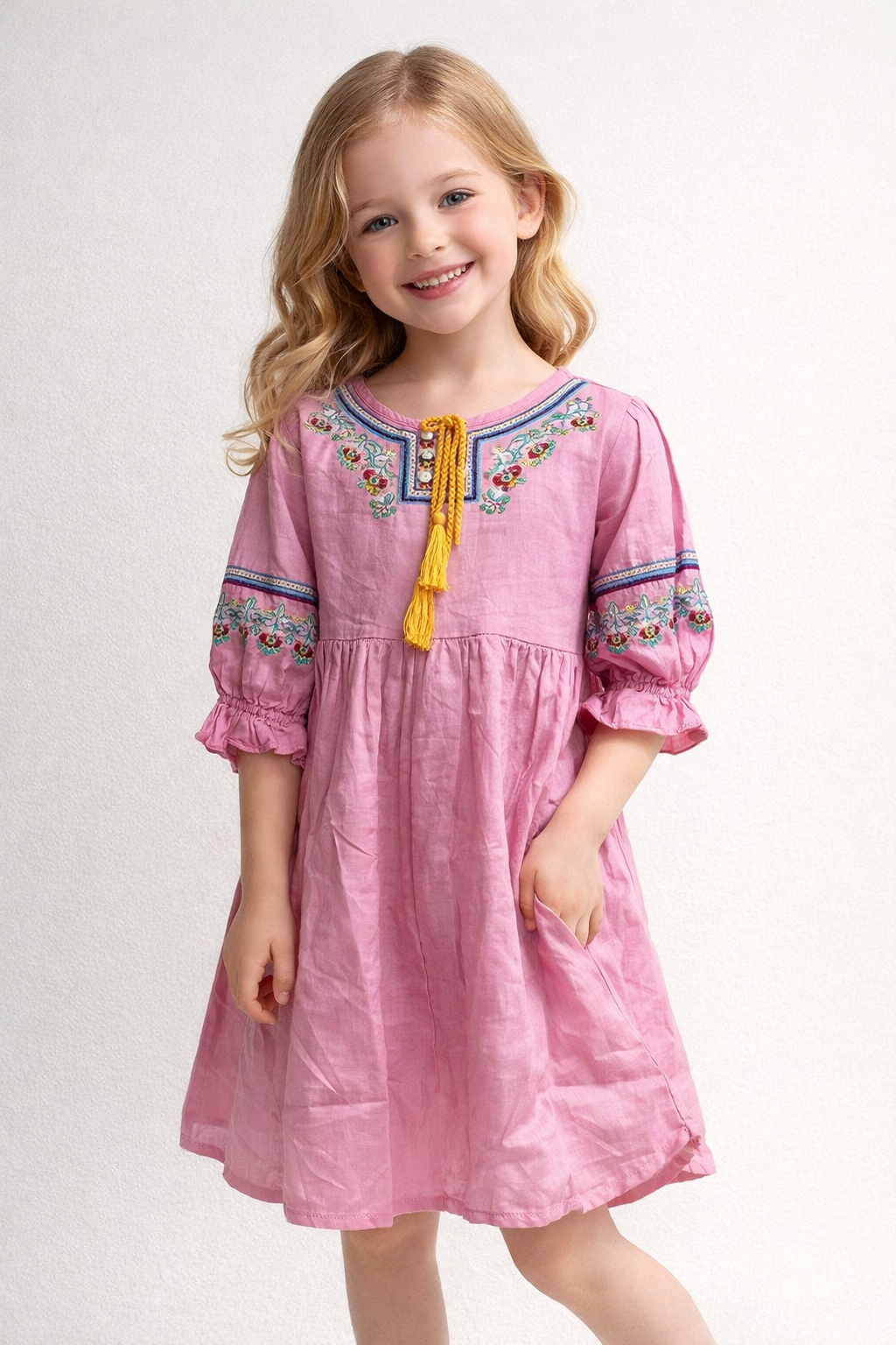 Cotton Embroidery Frock 1142 Purple
