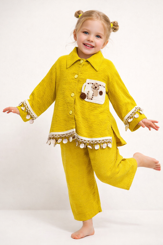 Cotton Embroidery Cord Set 1103 Yellow