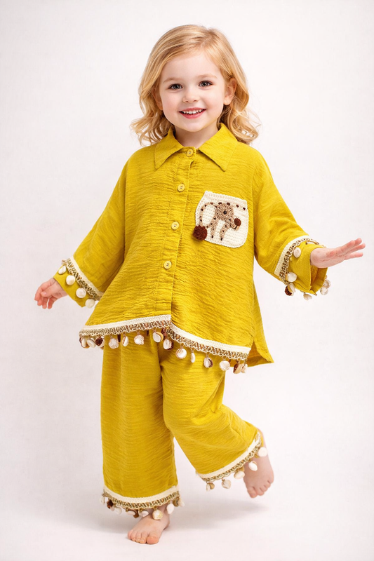 Cotton Embroidery Cord Set 1103 Yellow