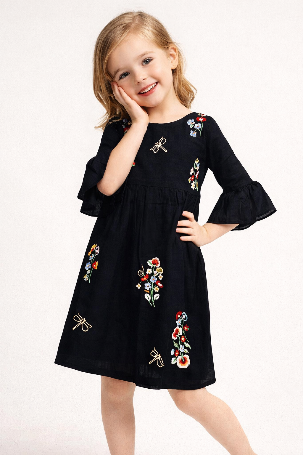 Cotton Embroidery Frock 1144 Black