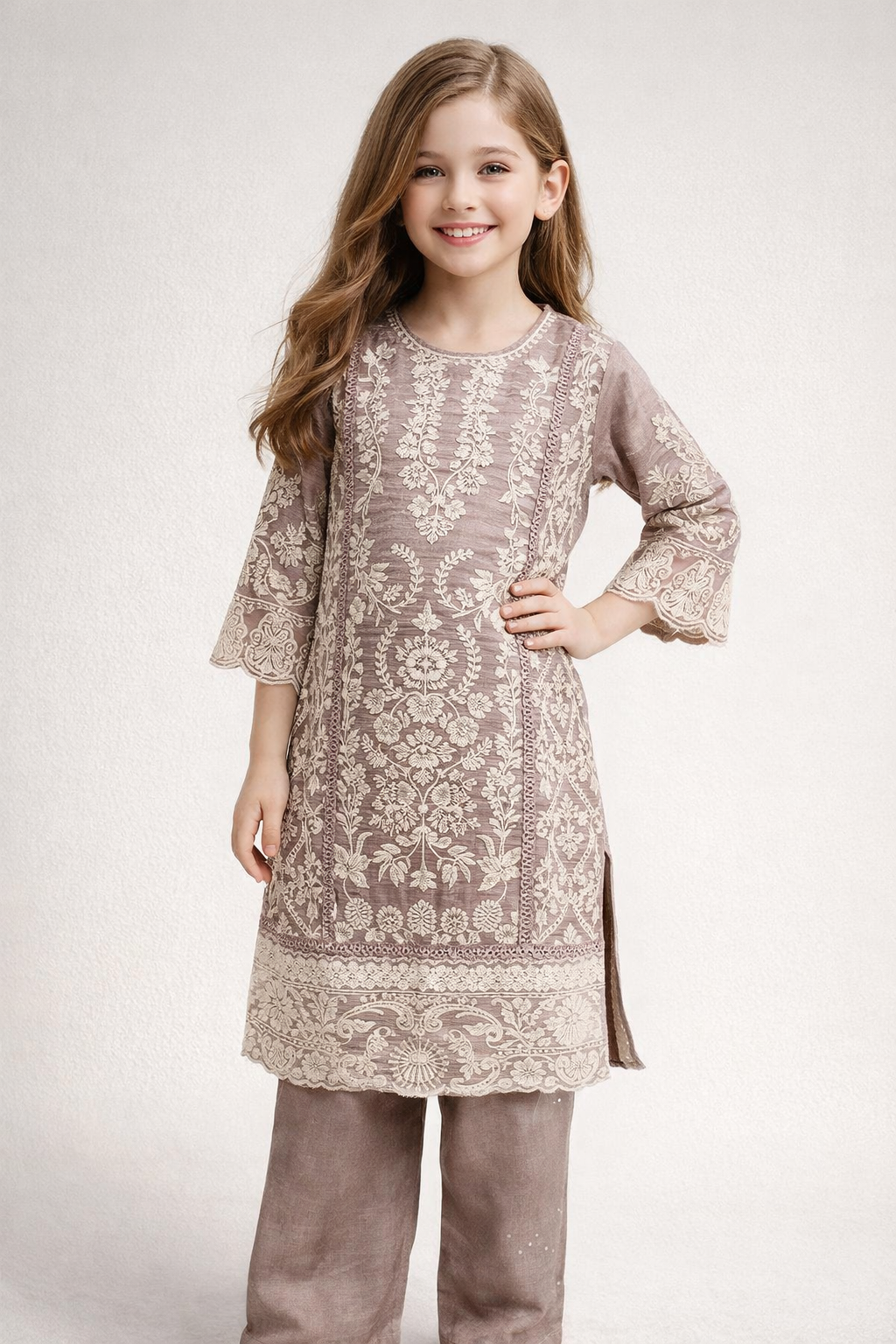 Georgette Embroidery Kurti Set 4870 Fone