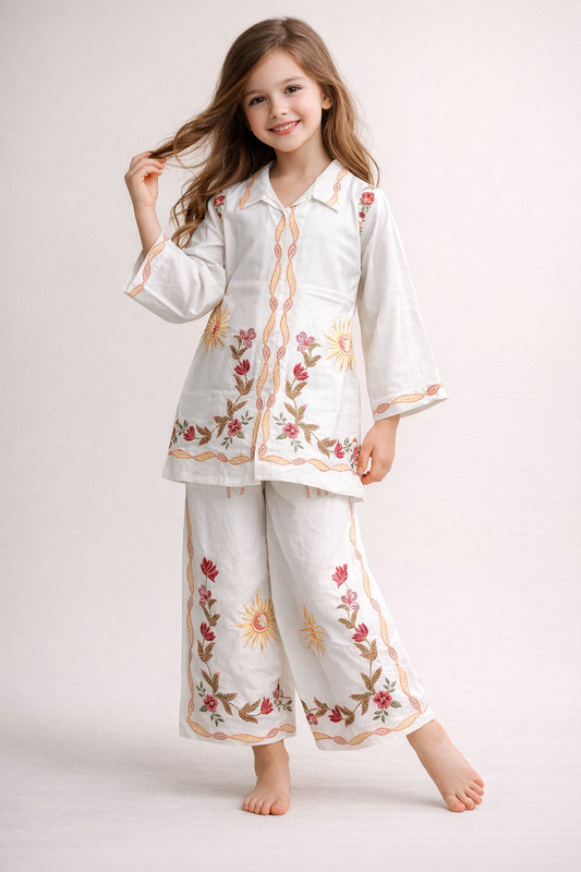 Cotton Embroidery Cord Set 1510 White