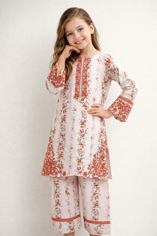 Cotton Printed Kurti Set 1511 pink