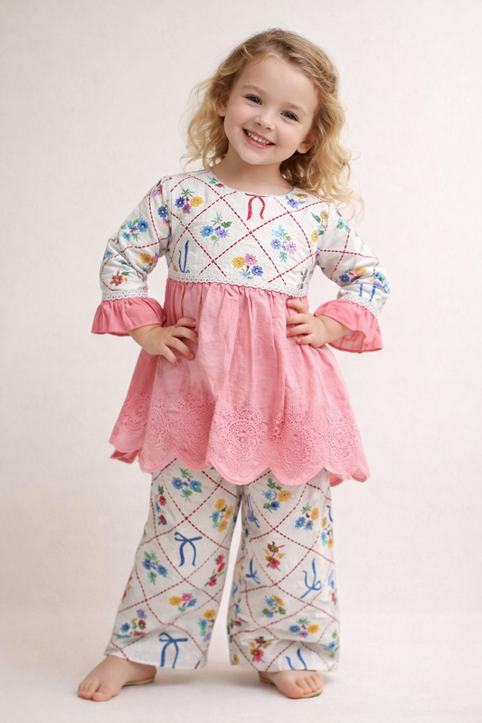 Cotton Printed Cord Set 1108 Pink