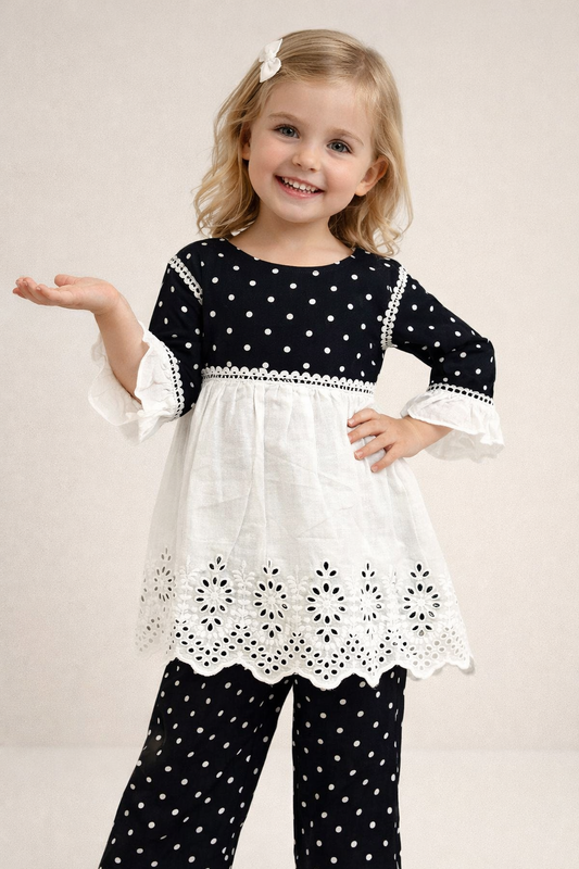 Cotton printed cord set 1109 White