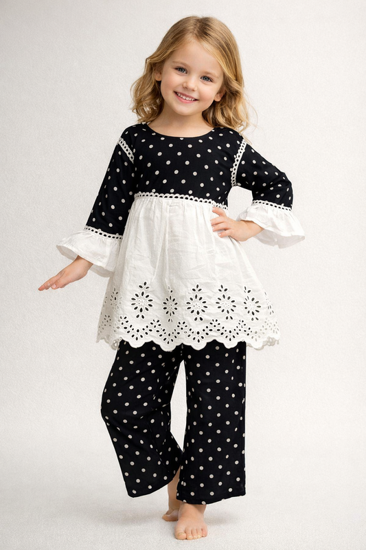 Cotton printed cord set 1109 White