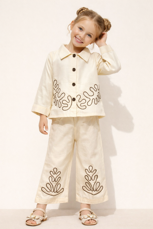 Cotton Embroidery Cord Set 1111 Cream