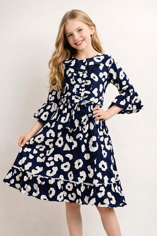 Cotton Printed Frock 1157 Black