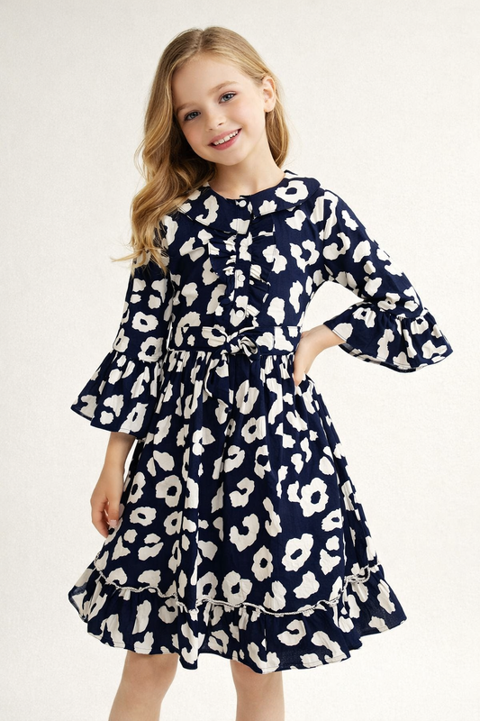 Cotton Printed Frock 1157 Black