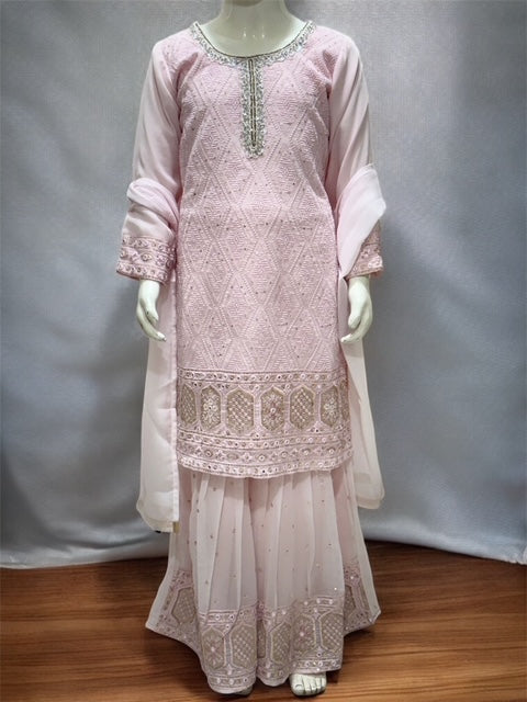 Soft bloom Gharara Set = qs = 1344 Pink