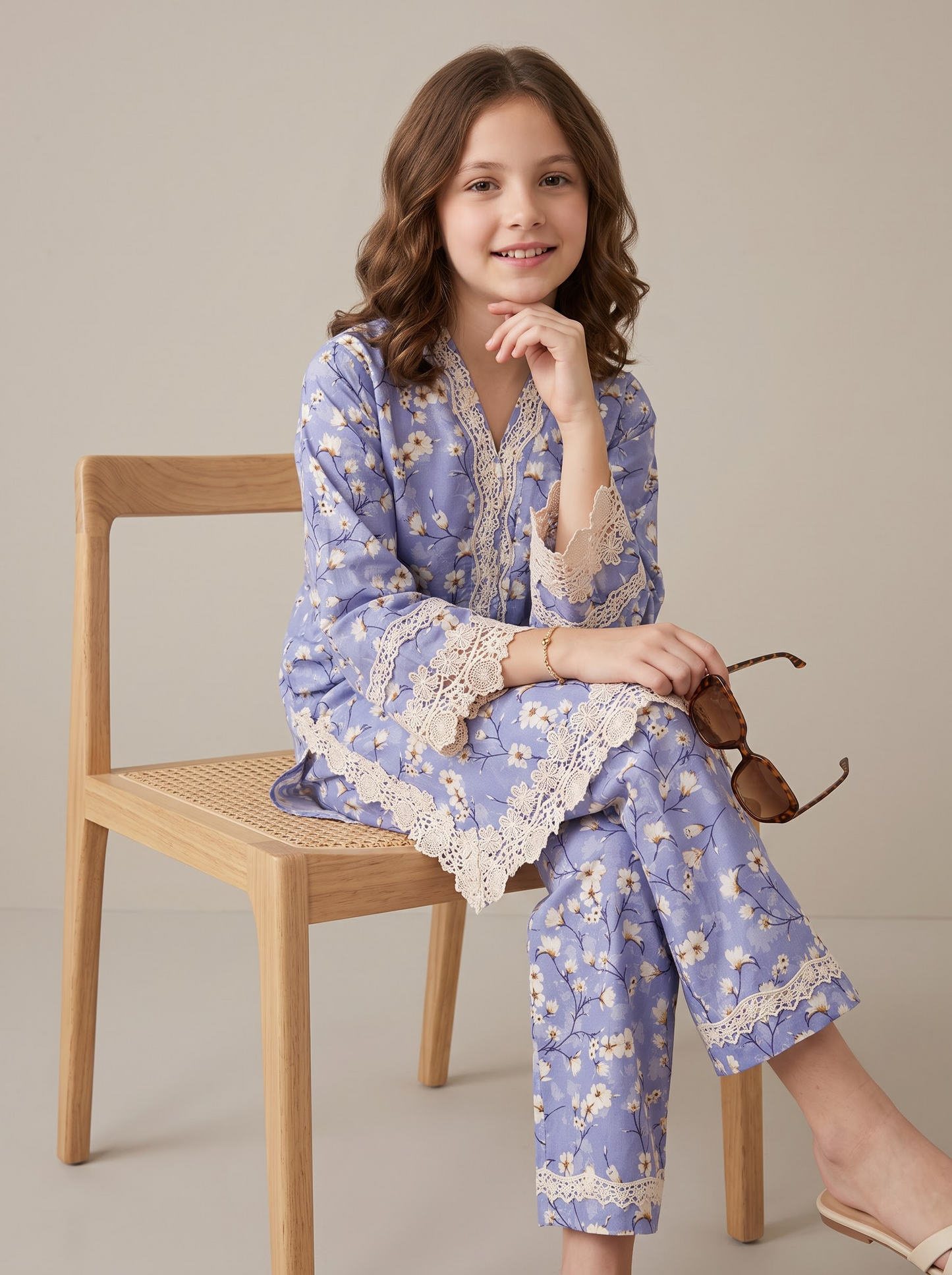 Cotton Printed Kurti Set 1680 Purple