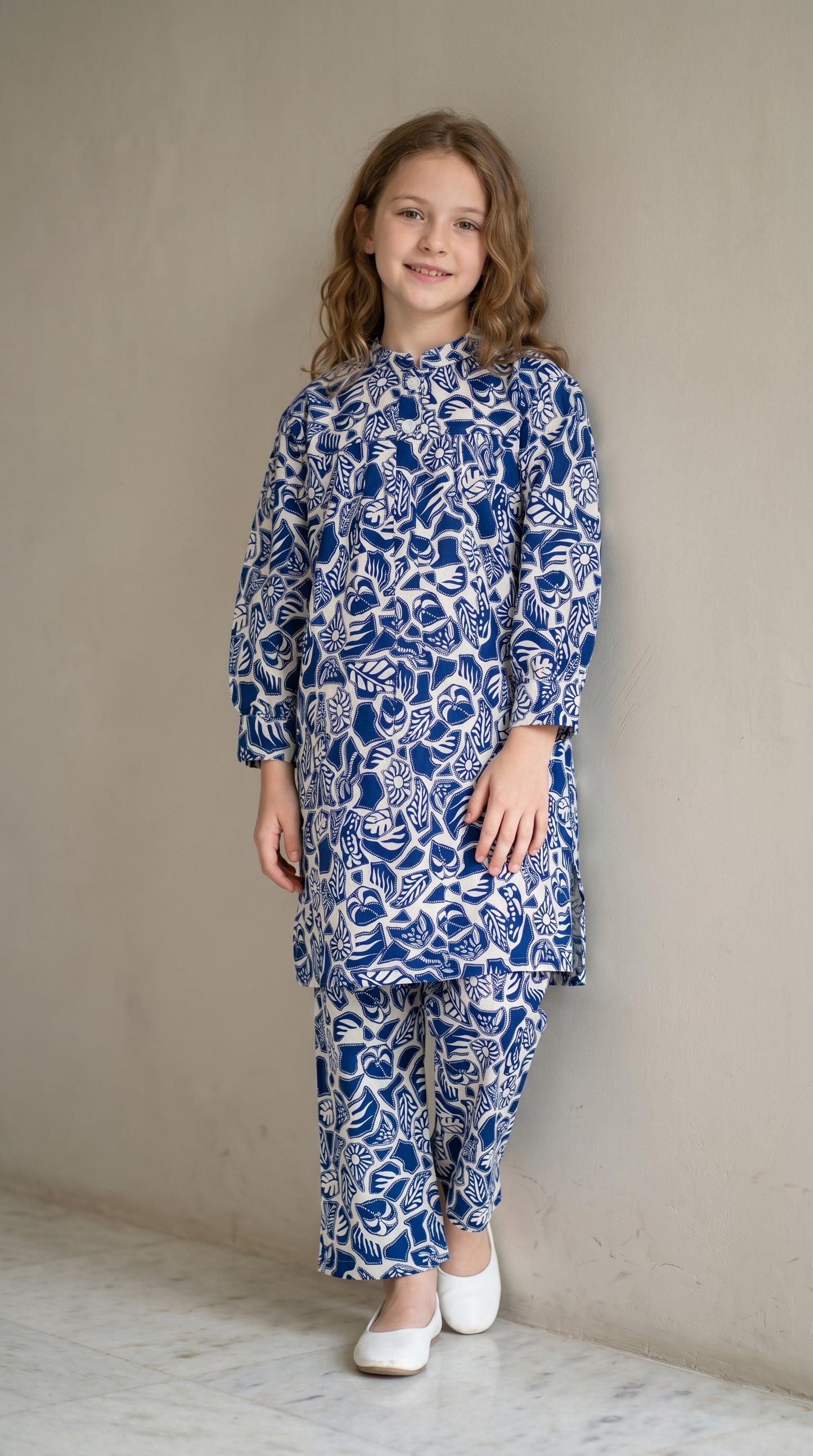 Cotton Printed Cord Set 1540 Blue