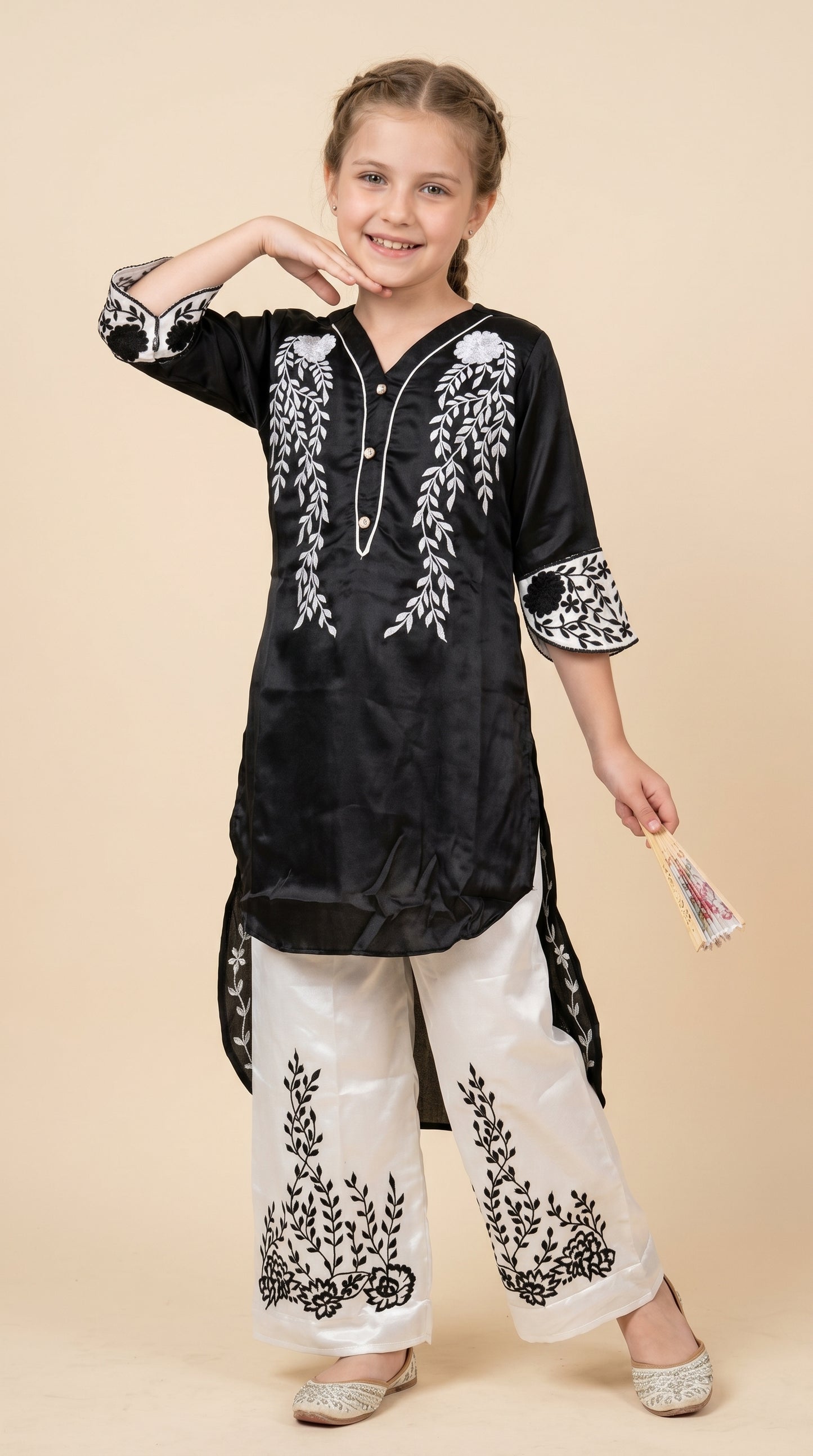 Georgette Embroidery Kurti Set 5539 Black