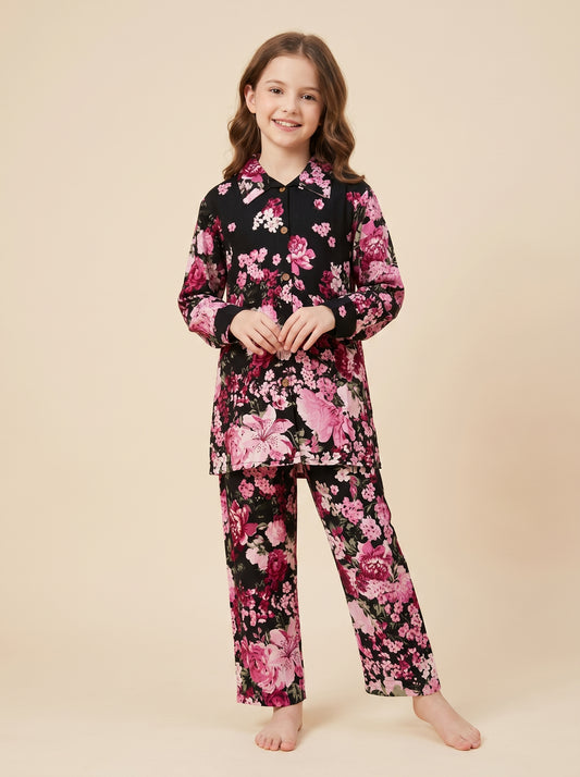 Cotton Printed Cord set 1543 Black